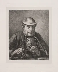 Portret van de vader van de kunstenaar, medailleur F.C. Krohn