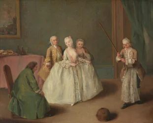 Het spel van de kookpot, ca. 1744 (olieverf op doek)