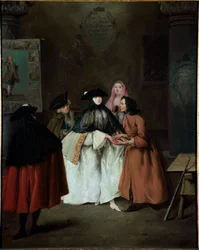De waarzegster (De indovina) Schilderij door Pietro Longhi (1702-1785) 1752-1756 Venetië, Ca