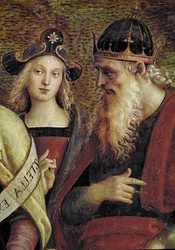 David, detail van De Eeuwige Vader omringd door profeten en Sibyllen