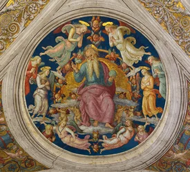 God de Vader met Engelen uit de Stanza dell