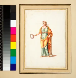 Vrouwelijke figuur naar links gedraaid
