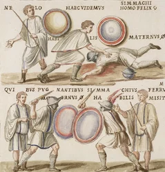 Ms Gen 1496 Plaat CXVI Gladiatoren