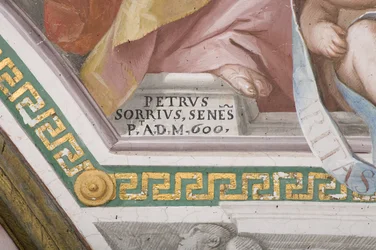Handtekening van de kunstenaar, De kroning van de Maagd Maria (detail van 3496331)