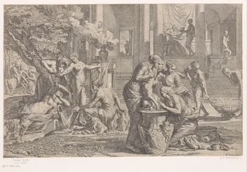 Achilles ondergedompeld in het water van de Styx