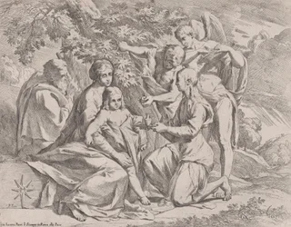 De Heilige Familie gevoed door engelen, ca. 1642-44