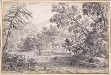 Een bebost rivierlandschap, ca. 1650