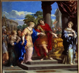 Cesar zet Cleopatra terug op de troon van Egypte
