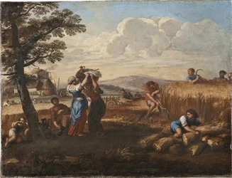 Landschap met oogsttafereel