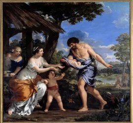 Romulus en Remus verzameld door Faustulus en zijn vrouw Acca Laurentia