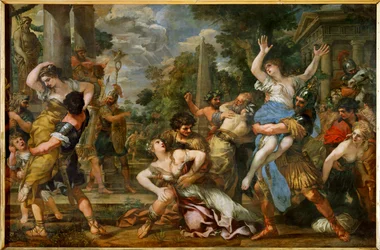 De verkrachting van de Sabijnse vrouwen (schilderij op doek)