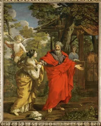 De terugkeer van Hagar (schilderij op doek)