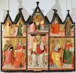 Madonna en Kind met Heiligen polyptiek, tien afzonderlijke panelen