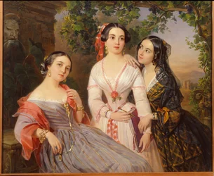 Portretten van de zussen gravin Elisabeth Salias de Tournemire, Sophia Soukhovo Kobylina en Eudokia Petrovo Solovovo