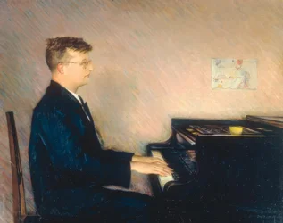 Portret van de componist Dmitri Sjostakovitsj