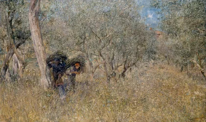 Onder olijfbomen, fascines, door Plinio Nomellini
