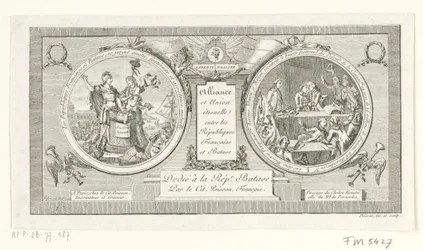 Medaillon op de Alliantie tussen de Franse en de Bataafse Republieken, 1795