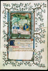 Geboorte. Uit de Petites heures du Duc de Berry ...