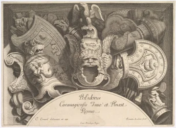 Divers Trophées Wapentrofeeën na de Façade van Palazzo Milesi in Rome, 1651