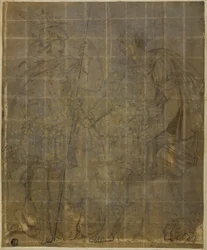 Twee Romeinse krijgers met zijwolf, Romulus en Remus