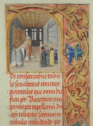 Altaarwijding door de bisschop met de hulp van kanunniken en seculiere stichters, uit het Pontificale van bisschop Erasmus Ciolek