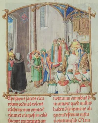 Priesterwijding uit het pontificaal van bisschop Erasmus Ciołek, ca. 1510