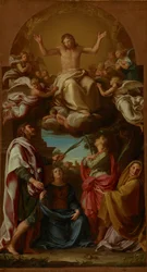 Christus in Glorie met de heiligen Celsus, Julianus, Marcionilla en Basilissa