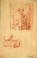 Studie voor Sint Bartholomeus en Draperie