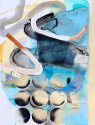 Blauwe abstracte cirkels