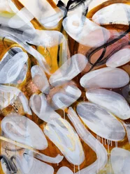 Vloeiende, gouden abstracte vormen