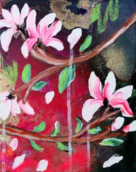 Levendige magnoliabloesem
