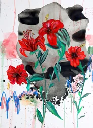 Levendige rode bloemen