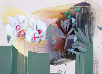 Witte orchidee – abstract
