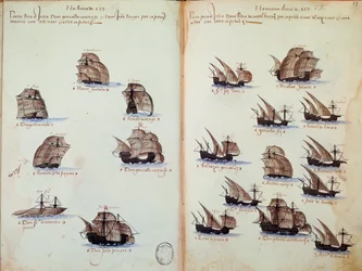 Manuscriptpagina Herinneringen van de armadas van Portugal onder Koning Manuel I (1469-1521)