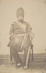 Portret van Ardeshir Mirza, oom van de koning, 1840s-60s