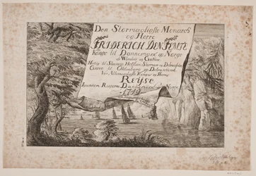 Titelblad voor de reis van koning Frederik V door Denemarken en Noorwegen 1749