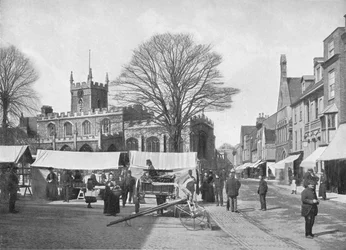 Marktplaats, Huntingdon, ca. 1896