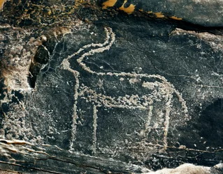 Prehistorie, rotstekeningen: grafrots met de voorstelling van een antilope