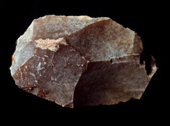 Prehistorie: schraper gesneden uit steen. Boven-Paleolithicum, Magdalene. Verona, Museo Civico di Storia Naturale, Italië