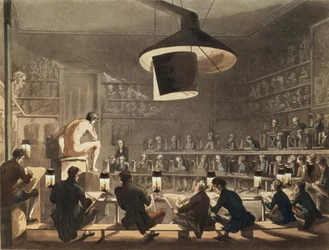 Tekening uit het Leven aan de Koninklijke Academie, gegraveerd door Richard Banks Harraden