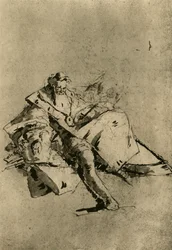 Oude man zittend