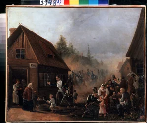Scène van de Russisch-Franse Oorlog in 1812