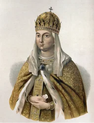 Portret van Eudoxie Strechnieva, vrouw van tsaar Michael I van Rusland