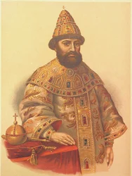 Portret van de tsaar Michail I Fjodorovitsj van Rusland 1596-1645, 1860s
