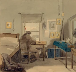 Aan het werk. In het huis van Pavel Nashchokin, 1824