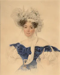 Portret van Gravin Varvara Sergeyevna Golitsyna 1794-1875, geboren Rumyantseva-Kagulska, midden 1830s
