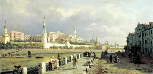 Uitzicht op het Kremlin vanaf de Sophia-kade in Moskou