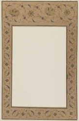 Gestencilde manuscript rand met bloemmotieven
