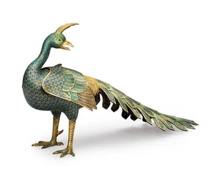 Cloisonné pauwvormige wierookbrander