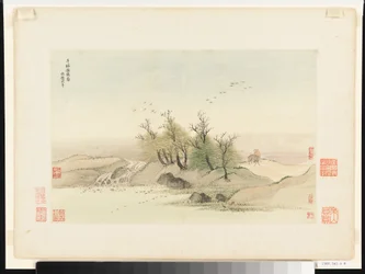 Landschappen naar oude meesters, gedateerd 1674 en 1677 (album van twaalf bladen; inkt en kleur op papier)